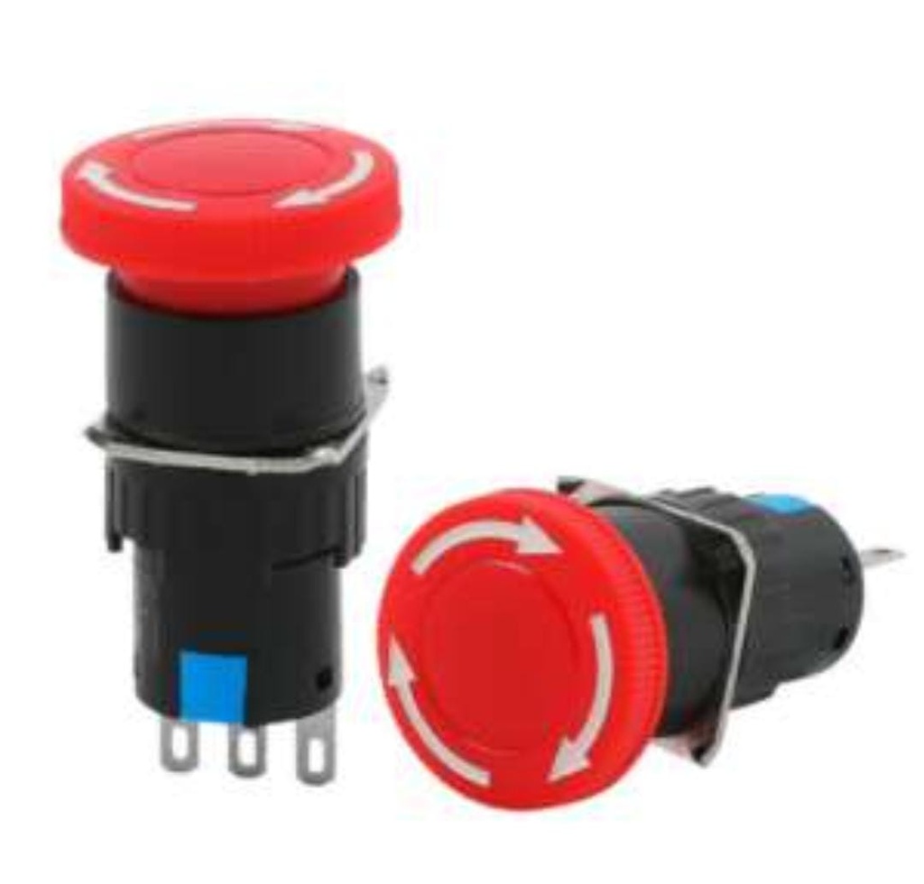 Emergency Stop Mushroom Waterproof Push Button Switch AB6-A 16mm