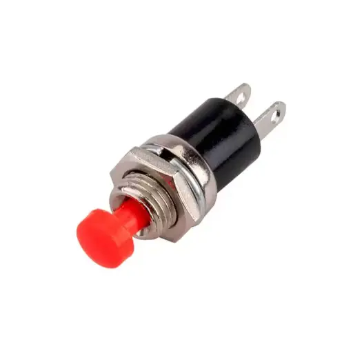 Round Momentary Push Button Switch On/Off Normally Closed 2Pin AC 125V/1A NB-602 Red 7mm